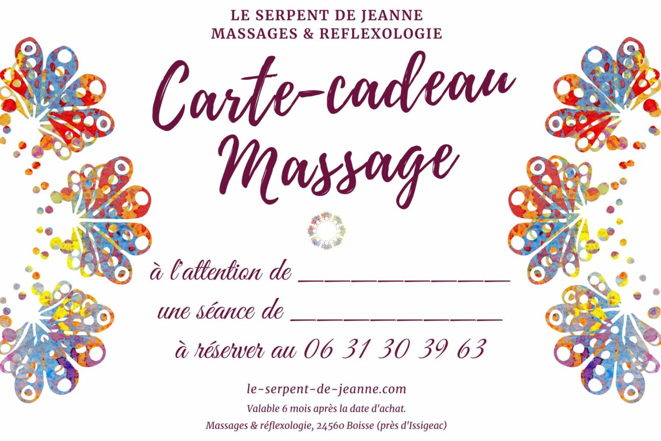 carte cadeau massage